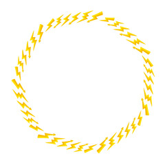 flash lightning art drawn round frame