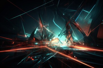 A futuristic abstract background with geometric lines and shapes