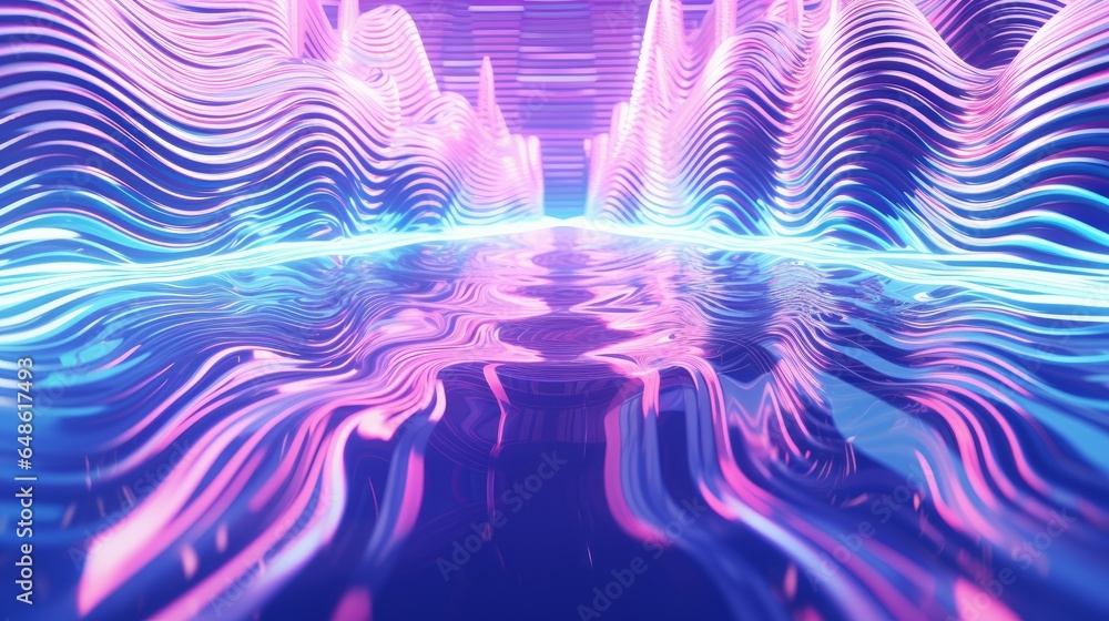 Poster abstract background with purple blue gradient wave
