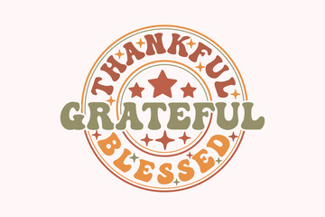 Fall EPS, Thankful Grateful Blessed EPS t-shirt Design