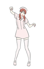 ハロウィンでナースのコスプレをする女の子