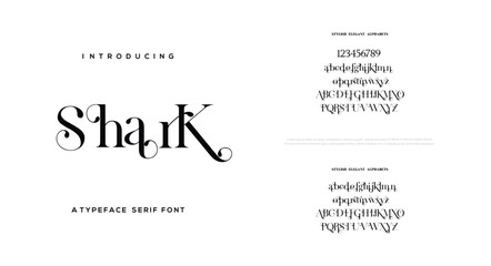 Vector Shark abstract fashion font alphabet minimal modern urban fonts for logo brand etc typography vedctor illustration © Martinad