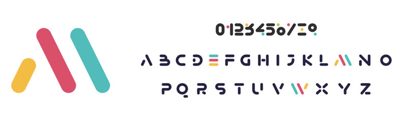 A to Z , modern  alphabet fonts. Typography sport, simple, technology, fashion, digital, future creative logo font. vector illustration - obrazy, fototapety, plakaty