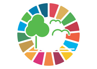 The Global Goals Sustainability Development 15 Fifteen Life on Land Multicolor