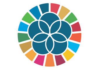 The Global Goals Sustainability Development 17 Seventeen Partnerships for the Goals Multicolor