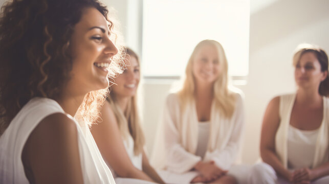 woman spiritual practices. communication and relax