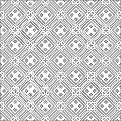 Abstract  background with figures from lines. Black and white texture for web page, textures, card, poster, fabric, textile. Monochrome pattern. Repeating design.