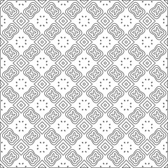 Abstract  background with figures from lines. Black and white texture for web page, textures, card, poster, fabric, textile. Monochrome pattern. Repeating design.