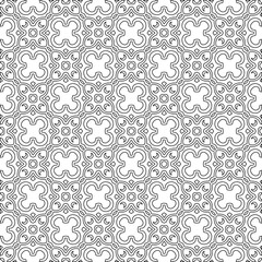 Abstract  background with figures from lines. Black and white texture for web page, textures, card, poster, fabric, textile. Monochrome pattern. Repeating design.