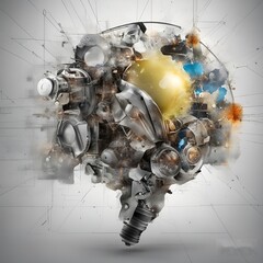 3D rendering of an artificial intelligence brain.