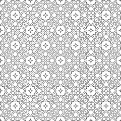 Abstract  background with figures from lines. Black and white texture for web page, textures, card, poster, fabric, textile. Monochrome pattern. Repeating design.