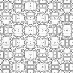 Abstract  background with figures from lines. Black and white texture for web page, textures, card, poster, fabric, textile. Monochrome pattern. Repeating design.