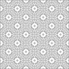 Abstract  background with figures from lines. Black and white texture for web page, textures, card, poster, fabric, textile. Monochrome pattern. Repeating design.