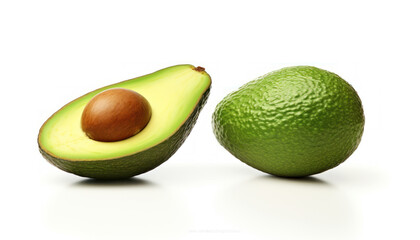 Whole and Halved Avocado with Exposed Pit - Fresh and Nutritious - Generative AI