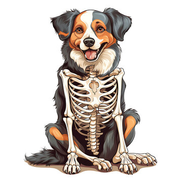 Halloween Skeleton Dog Clipart PNG
