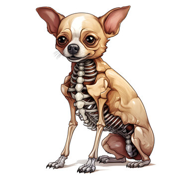 Halloween Skeleton Dog Clipart PNG