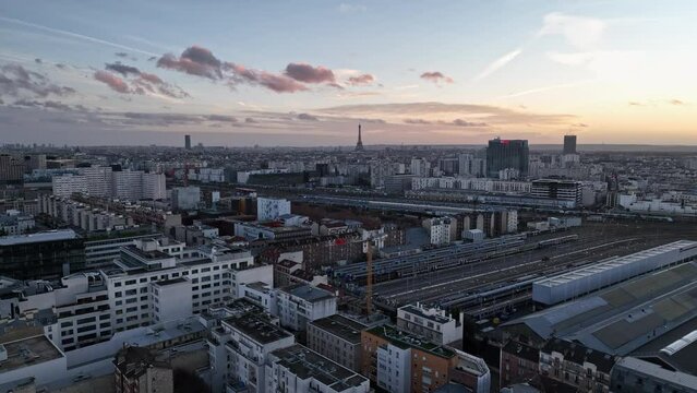 Aerial gaze over Gare de Lyon: Echoes of departures and arrivals in the City of Lights.
