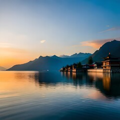 Obraz premium Lugu Lake Yunnan, China.AI generated
