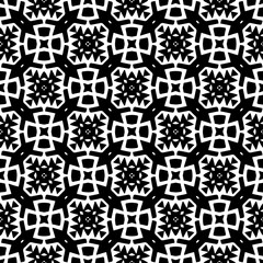 Black and white seamless pattern. Repeat pattern. Abstract background. Monochrome texture. Seamless texture for fashion, textile design,  on wall paper, wrapping paper, fabrics and home decor.