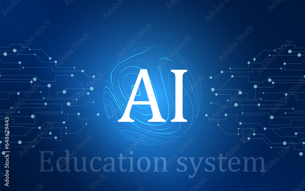 Poster information flow analysis. data generation by artificial intelligence. technology background. vector