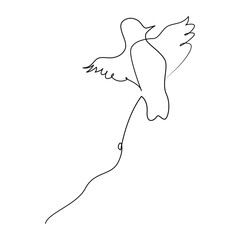 continuous lines bird logo vector icon illustration design