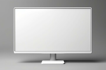 3D computer monitor with blank screen, isolated. Generative AI