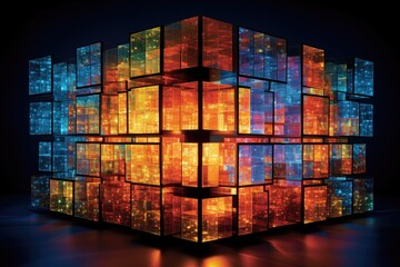 Digital Cubes with Light Effects