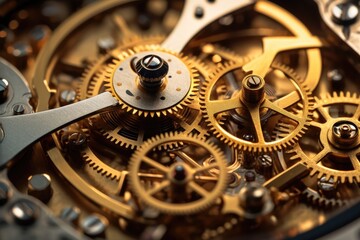 Horological Marvel: Detailed View of a Functional Watch Mechanism