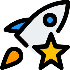 Rocket icon symbol future technology vector image. Illustration of spaceship flight rocket design image

