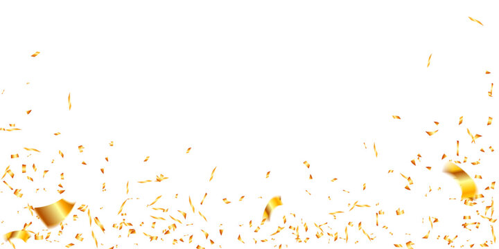 golden confetti for festive, celebration, luxury, greeting, card, holiday vector illustration