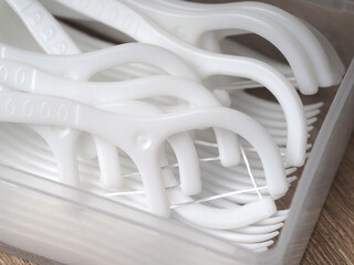 toothpick box with refreshing floss close-up