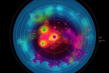Space view of ozone holes, data from NASA. Generative AI - obrazy, fototapety, plakaty
