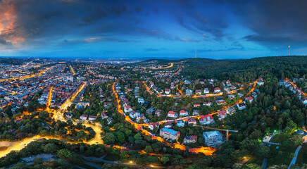 stuttgart germany aerial panorama right