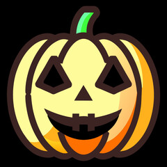 Halloween pumpkin icon. Cartoon illustration of halloween pumpkin icon for web