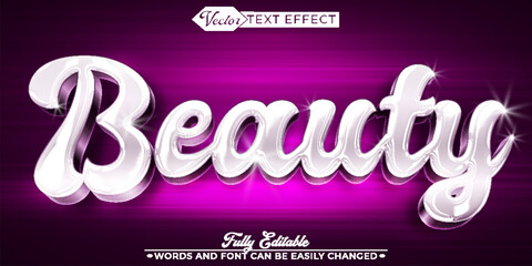 Purple Shiny Beauty Woman Vector Editable Text Effect Template