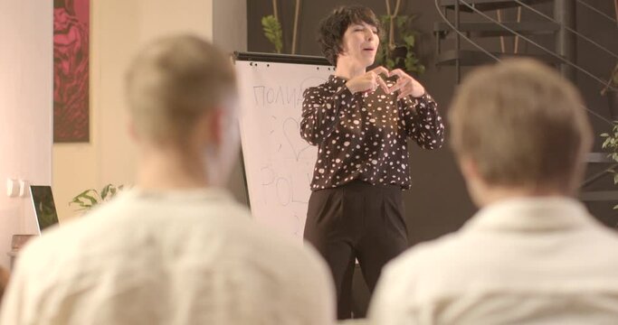 Heart sign by teacher hands concepts lecturer will explain complex psychological terms concepts, making more understandable audience symbol heart drawn teacher makes hand. 