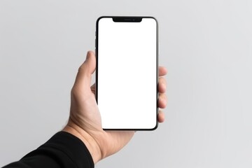 Mock up of a man hand holding device