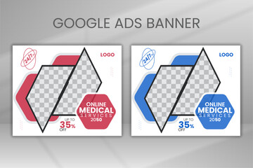 Minimal Hospital Care Services Web Ads Banner Social Post