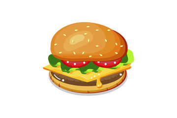 hamburger isolated on white