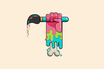 illustration of a brush colors