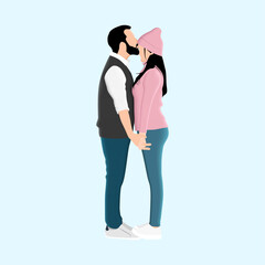 Couple in love illustration in flat