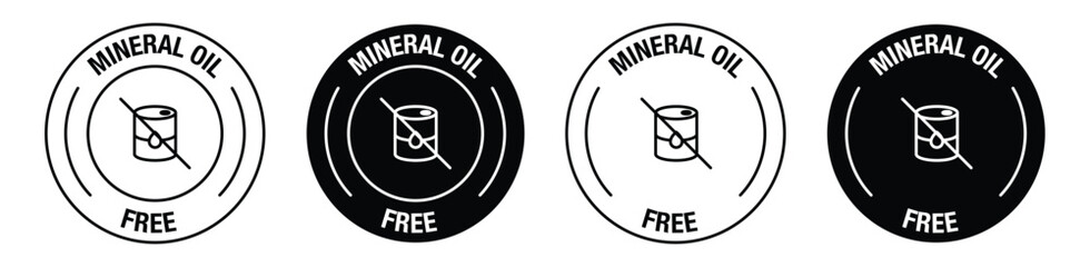 Mineral Oil Free Icon vector symbol in black color
