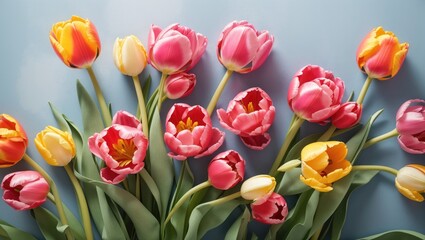 "Blooms of Spring: A Captivating Tapestry of Tulips and Personal Expression"