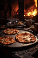 Rustic Flavors: Capturing Pizza Cooked in a Traditional Wooden Oven - AI Generated