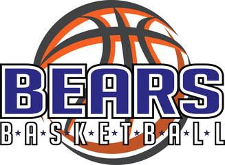 Bears Basketball Graphic is a sports design template that includes graphic text, stars and a graphic basketball. This design is great for advertising and promotion such as t-shirts for teams.