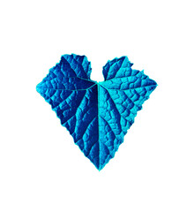 leaf in heart shape in dark blue colour on vector file 