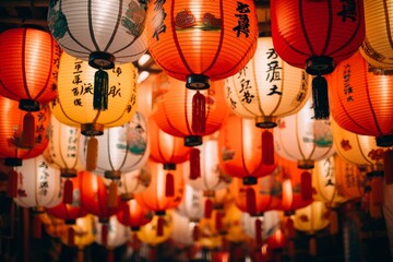 Chinese Paper Lanterns  - obrazy, fototapety, plakaty