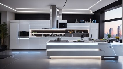 modern kitchen interior generated Ai 