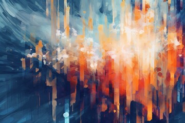 Watercolor abstract background with red, orange and blue splashes. Abstract background, Colorful ink splash on white background.
