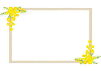 ミモザの花のフレーム